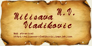 Milisava Vladiković vizit kartica